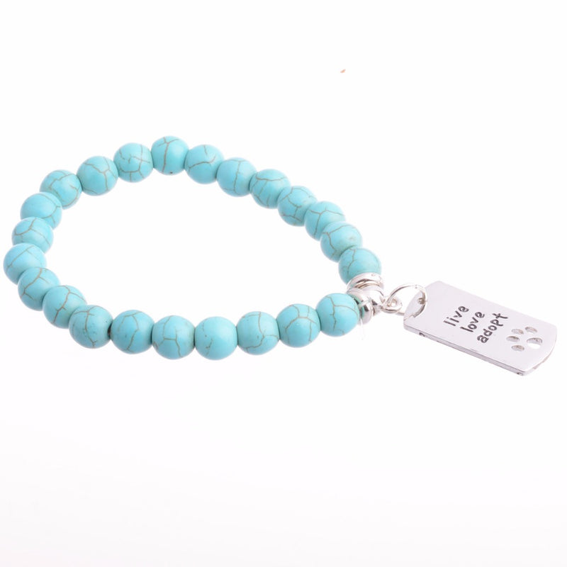 Personality Pendant Lettering Stone Beaded Bracelet String Chain