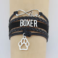 Hand-woven Boxer animal paw charm bracelet