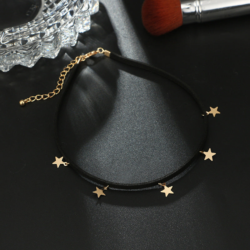 Star Pendant Necklaces Collar Black Velvet Charm Chokers