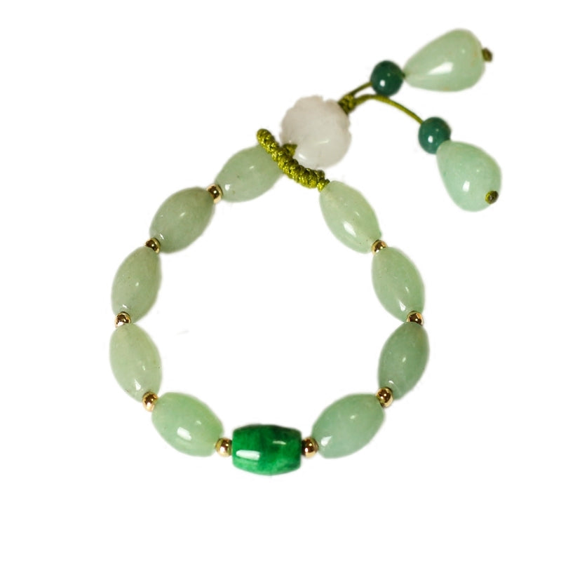 Natural Jade Stone Crystal Wrist Charm Bracelet