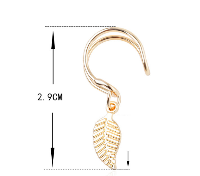 Metal leaf leaf u-shaped ear clip