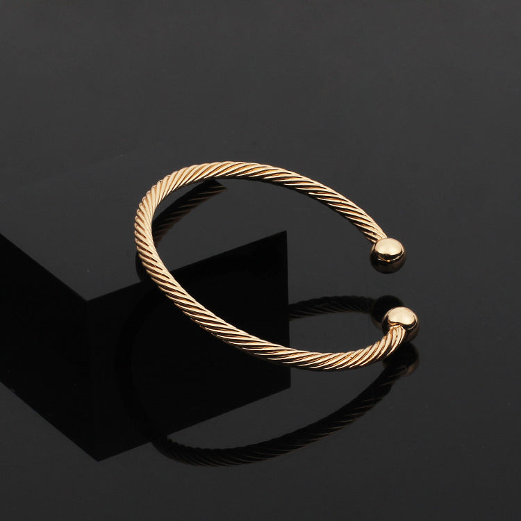 Brass embossed opening bracelet Personality versatile ladies bracelet