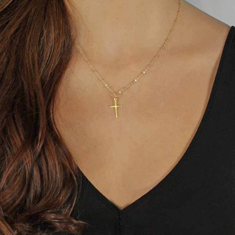 Ladies Clavicle Chain Cross Necklace