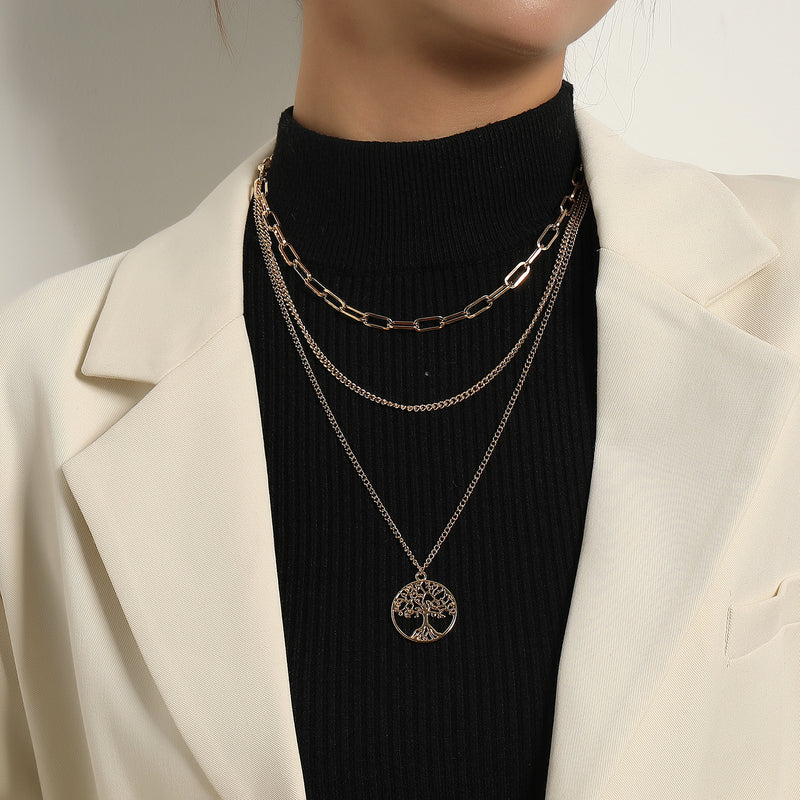 Ornaments Creative Geometric Square Chain Necklace Women