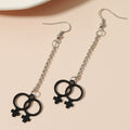 Creative Girl Symbol Earrings Ins Style Simple Alloy Long Section