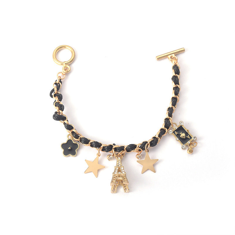 Fashion Five-Pointed Star Playing Card Bracelet