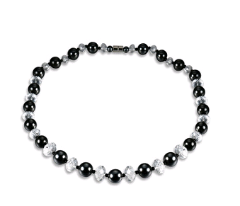 Magnetic Black Magnet Diamond Exquisite Faceted Bead Necklace