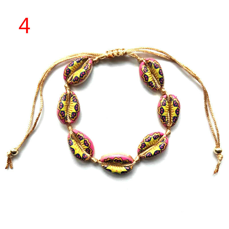 Colorful inkjet alloy shell bracelet