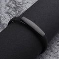 Fashion Jewelry Silicone Rubber Black Bar Stainless Steel Men Bracelet Bangle