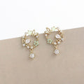 Silver needle South Korea East Gate New Flash diamond butterfly flower hollow ring earrings