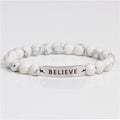 Volcanic stone believe letter bracelet bracelet