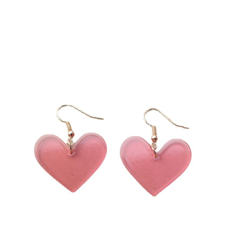 Japanese And Korean Trend Personality Retro Acrylic  Peach Heart Earrings