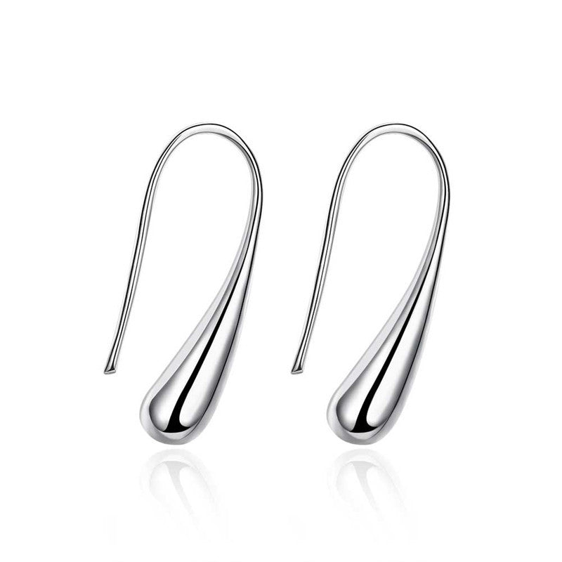 Women's Silver Water Drop Ear Hook