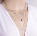 Curved tube triangle sequins metal strip combination necklace