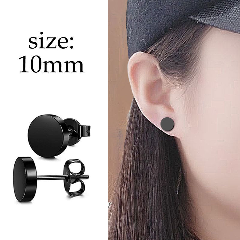 Black stainless steel earrings