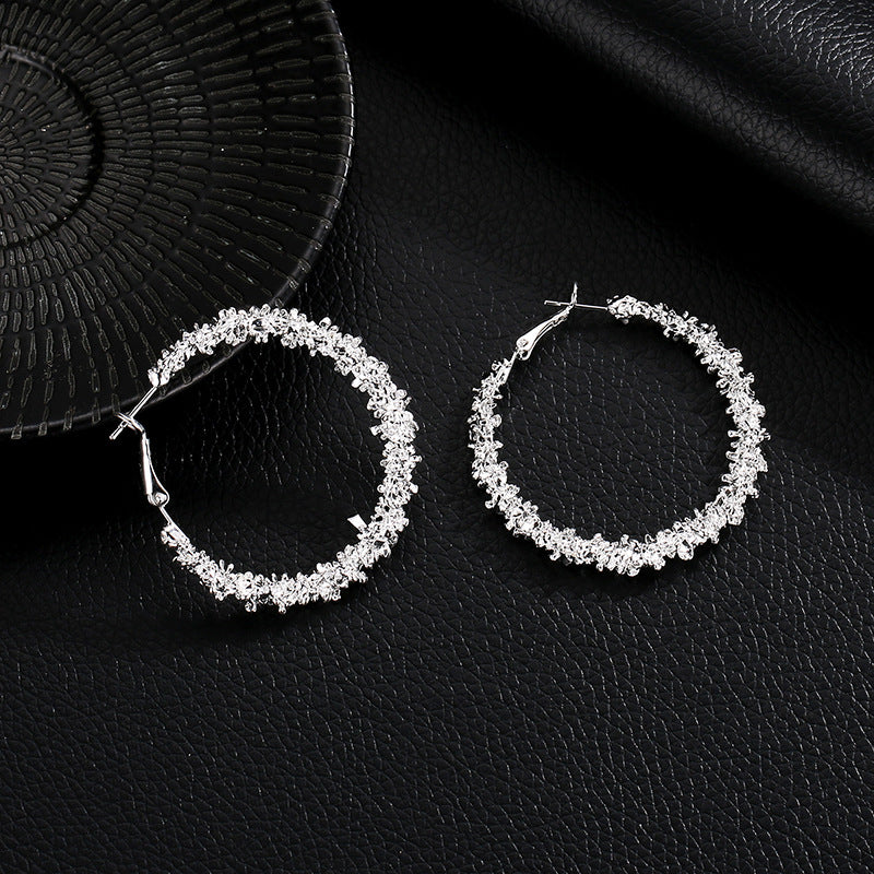 Earrings Simple Irregular Thorny Circle