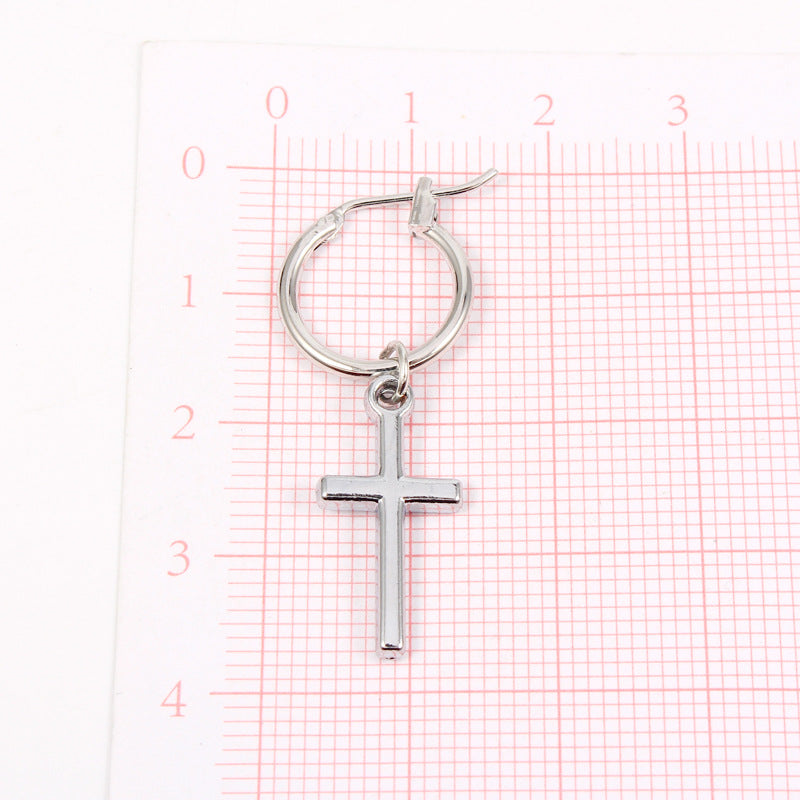 Alloy Cross Pendant Earrings