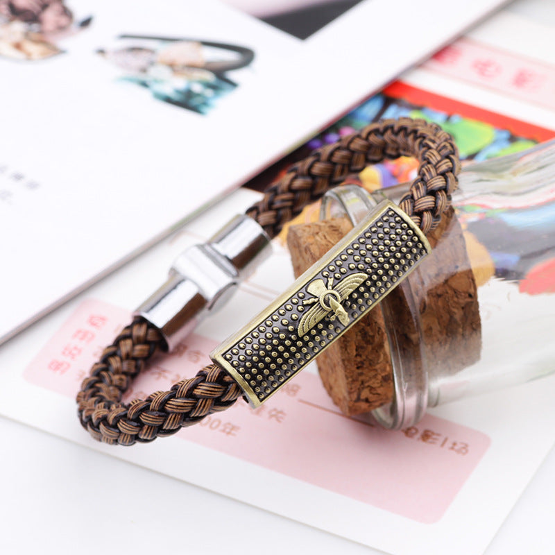 Fashion Eagle Wings Texture Woven Bracelet