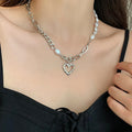 Women's Trendy Titanium Steel Love Pearl Necklace