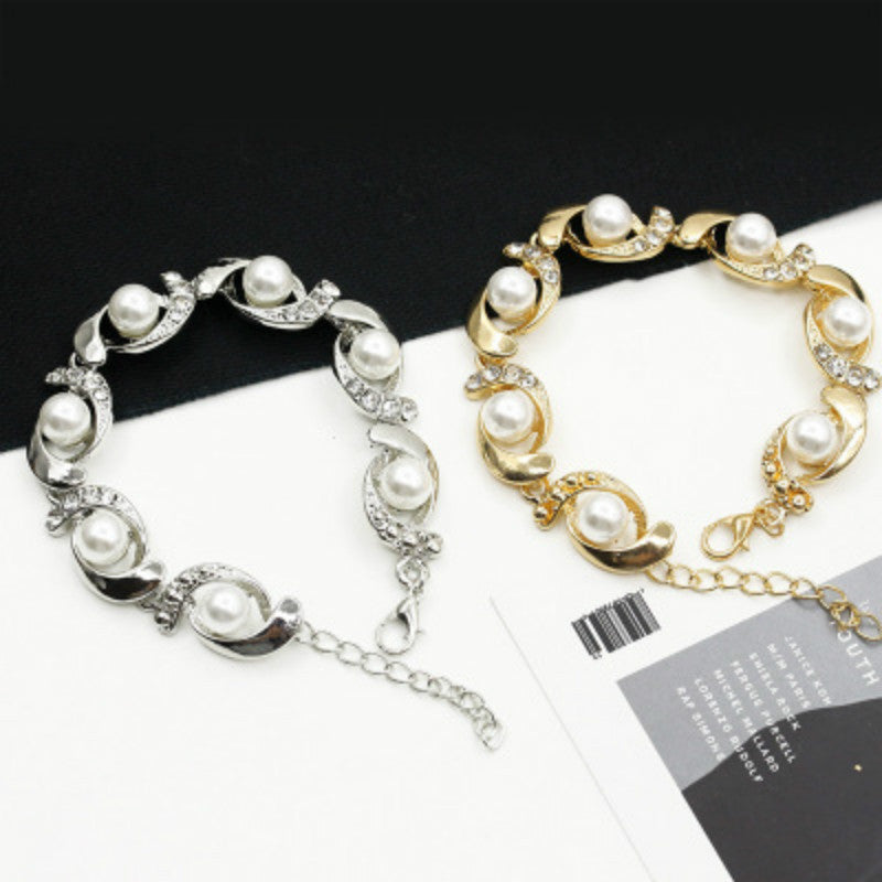 Creative Diamond Pearl Alloy Bracelet