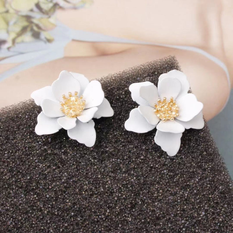 Women's Personality Creative Multi-layer Petal Flower Stud Earrings