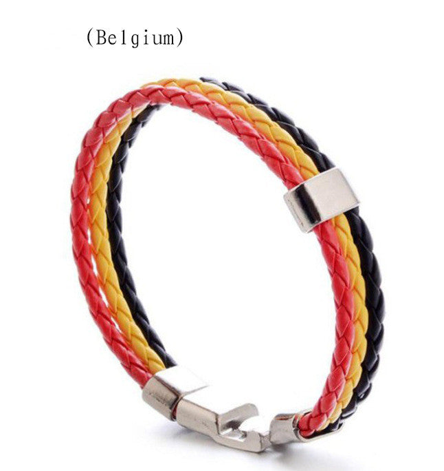 Flag Color Leather Bracelet PU Leather Bracelet