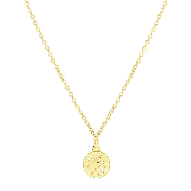 Geometric Round Pendant Six-pointed Star Necklace