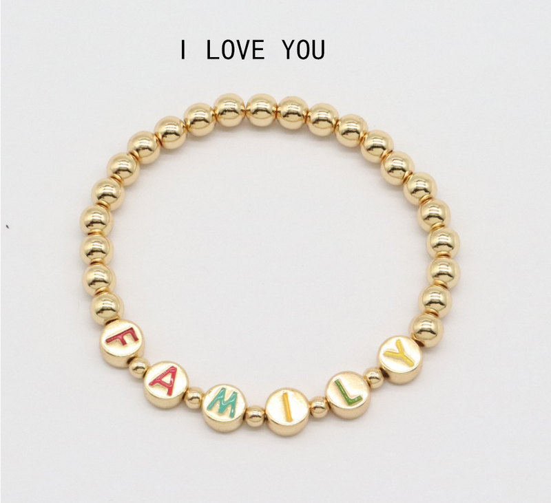 Fashion simple round bracelet letter bracelet
