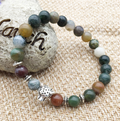 Natural Stone Lava Bead Handmade Bracelet with Leopard Head Pendant