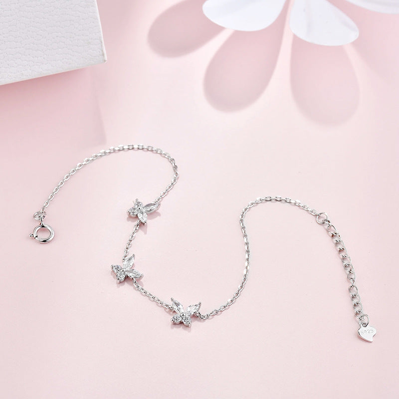Women's Simple Versatile Diamond Butterfly Bracelet