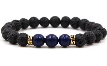15 Colors Black Lava Stone Chakra Beaded Bracelet