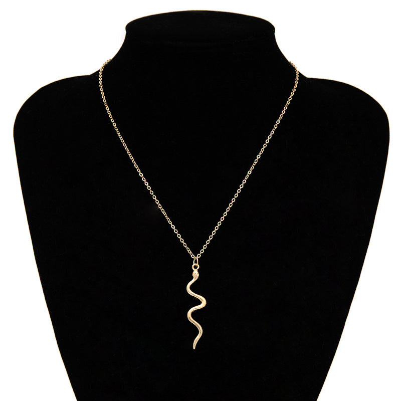 Individual serpentine curved line geometric necklace