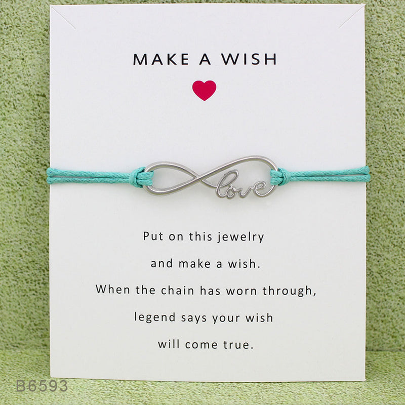MAKE A WISH Blessing Card infinity wish Bracelet