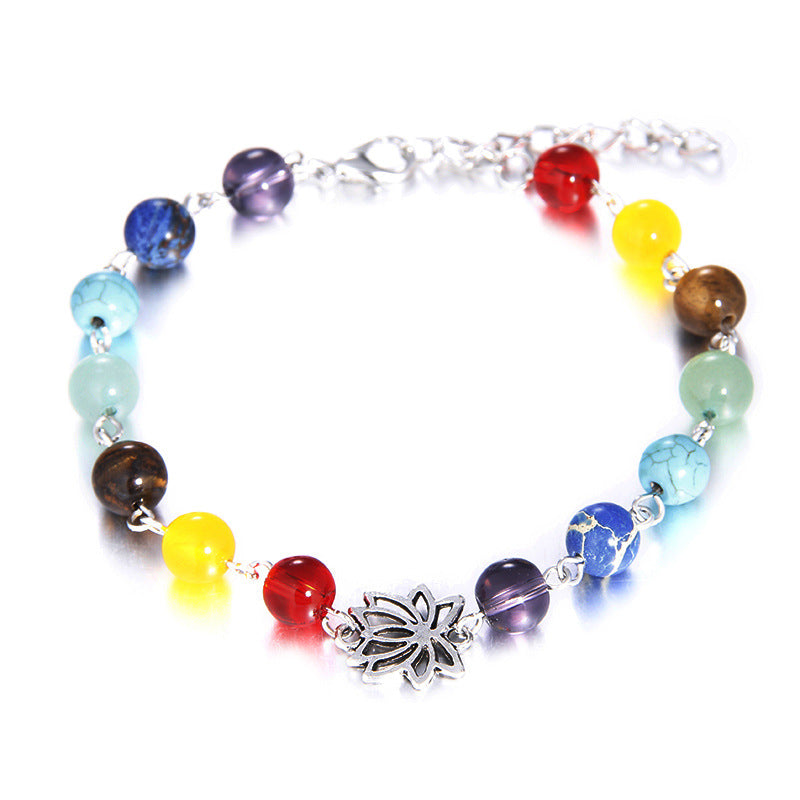 Natural stone yoga energy colorful beads bracelet