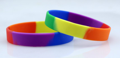 Six-color rainbow silicone bracelet