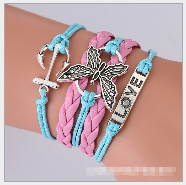European and American big-name multi-layer woven bracelet bracelet rope