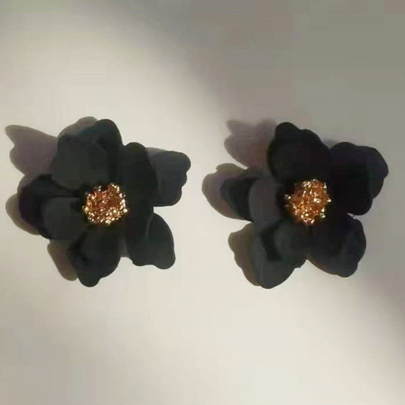 Women's Personality Creative Multi-layer Petal Flower Stud Earrings