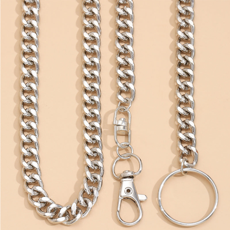 Simple Multi-layer Flat Snake Chain Electroplated Rhinestone Necklace