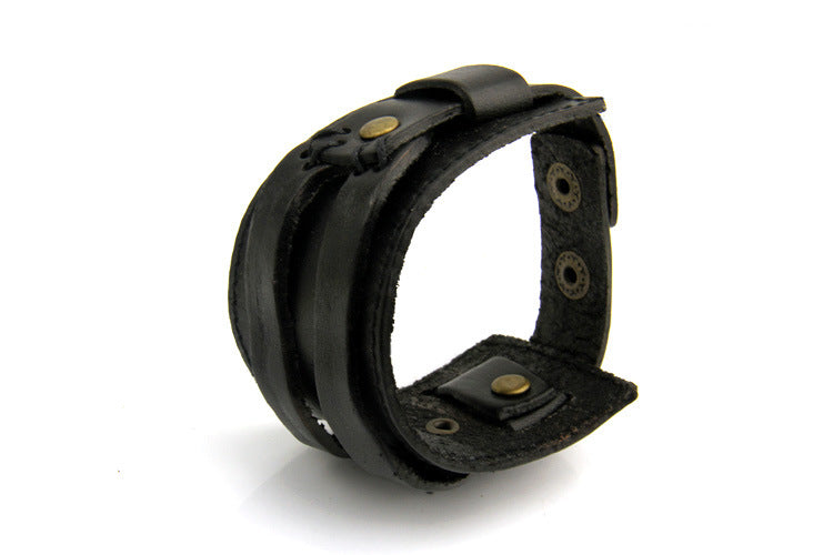 Two-row first layer cowhide bracelet