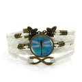 Vintage Amber Blue Dragonfly Time Gem Bracelet