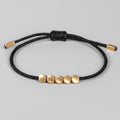 Irregular Black Rope Copper Beads Bracelet