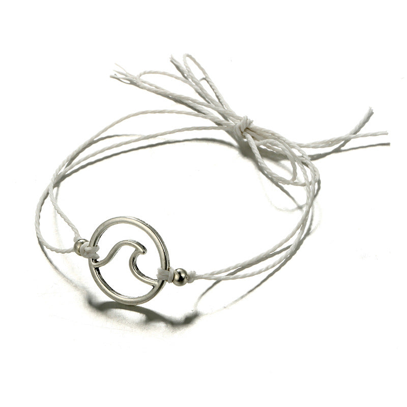 Beach Turtle Compass Handmade Double Round Bracelet