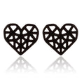 Stainless Steel Hollow Love Stud Earrings