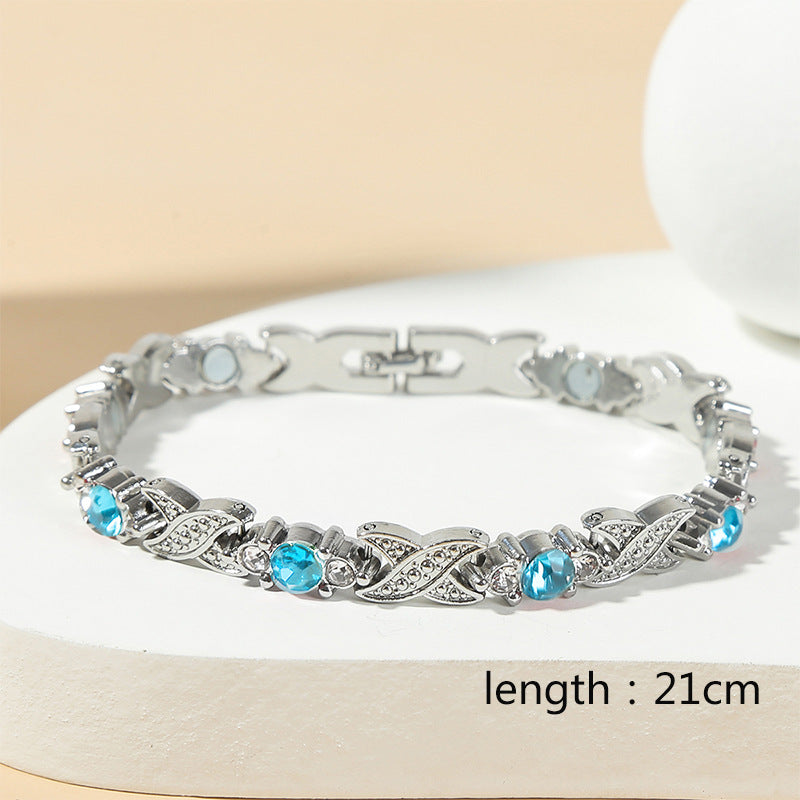 Ladies' Interlocking Gold And Diamond Magnet Bracelet