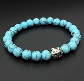 Popular Buddha Head Bead Stone Bracelet