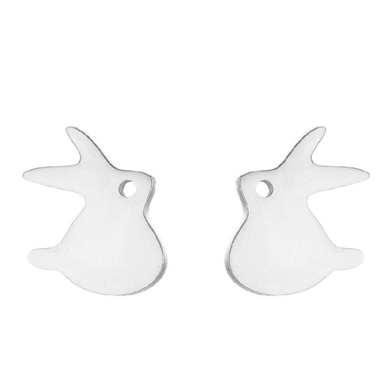 Electroplated Stainless Steel Korean Retro Swan Rabbit Earrings