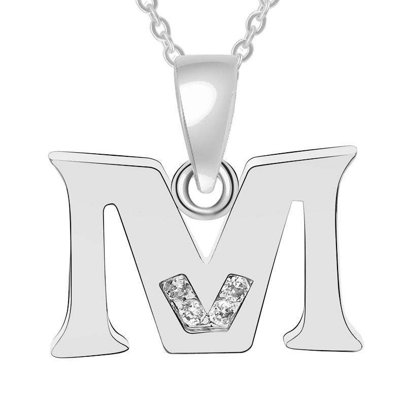 Europe and the United States 26 English alphabet fashion high-grade diamond necklace accessories