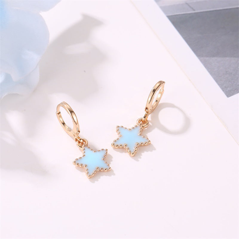 Dripping five-pointed star earrings