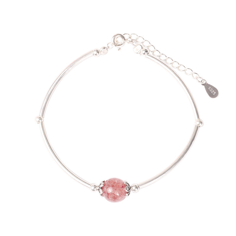 Pink Crystal Transfer Beaded Bracelet