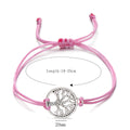 Simple hand-woven red rope tree of life bracelet